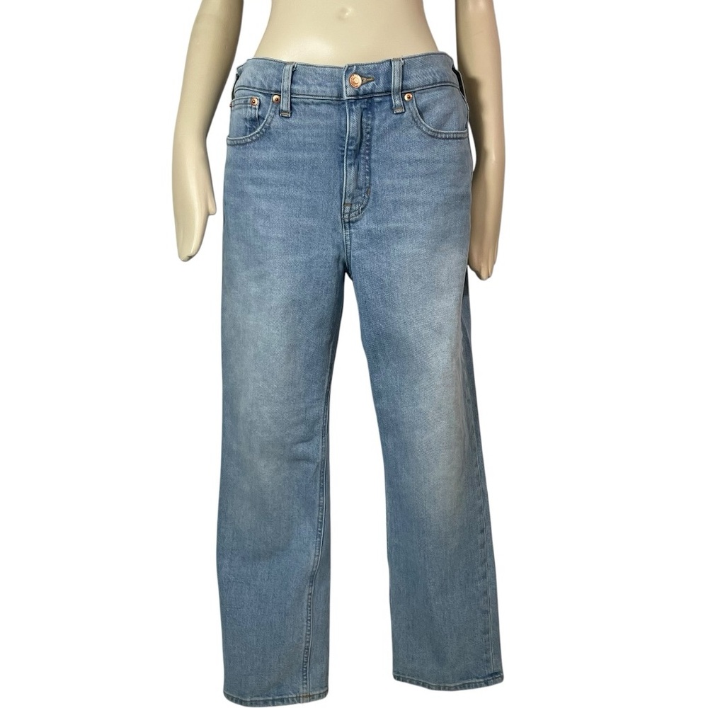 JCrew classic straight high rise jeans medium blue denim sz 28
